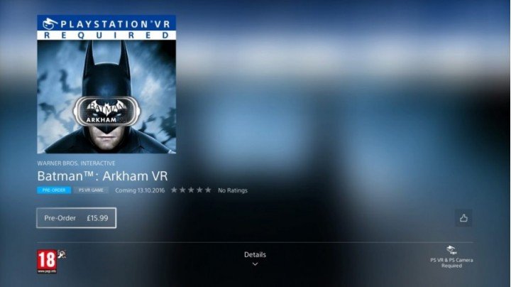 Предварительные заказы и геймплей Batman Akrham VR